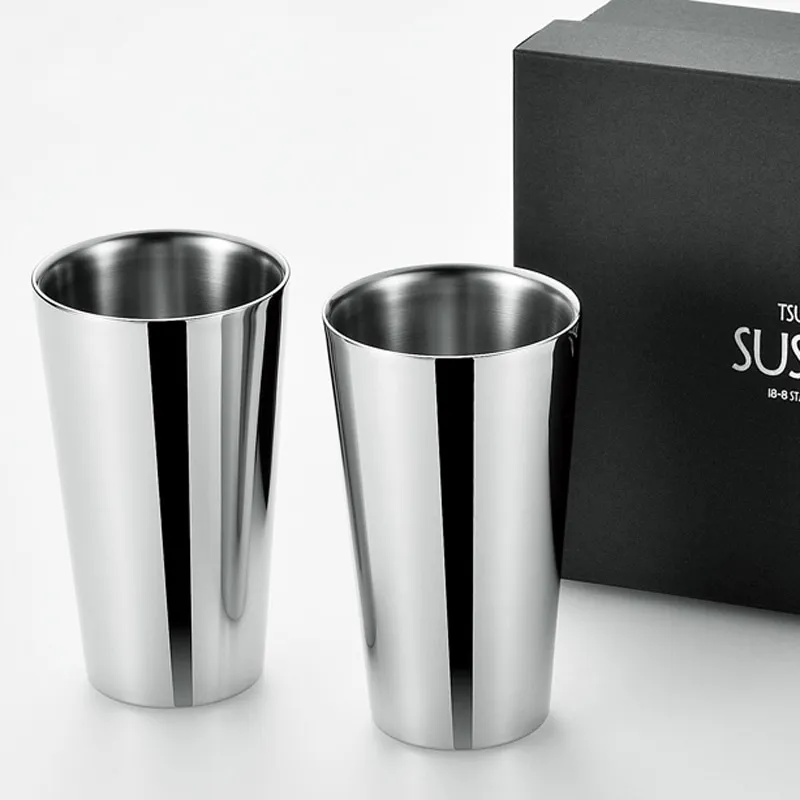 <SUSCUP>サス2重ストレートカップ250ml 2客セット貼箱入り