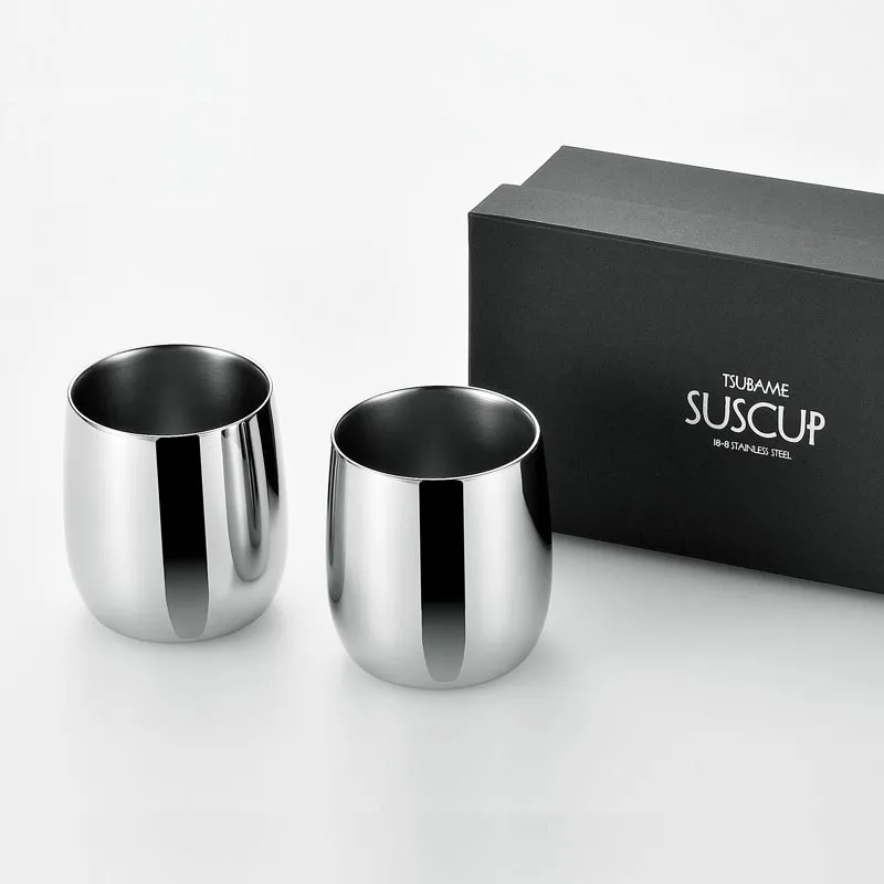 <SUSCUP>サス2重ロックカップ250ml 2客セット貼箱入り