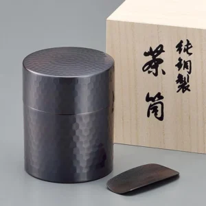 【食楽工房】<夢>銅製茶筒 茶箕付き【木箱入】