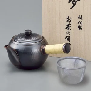 【食楽工房】<夢>純銅 横手急須(ストレーナ付)木箱入