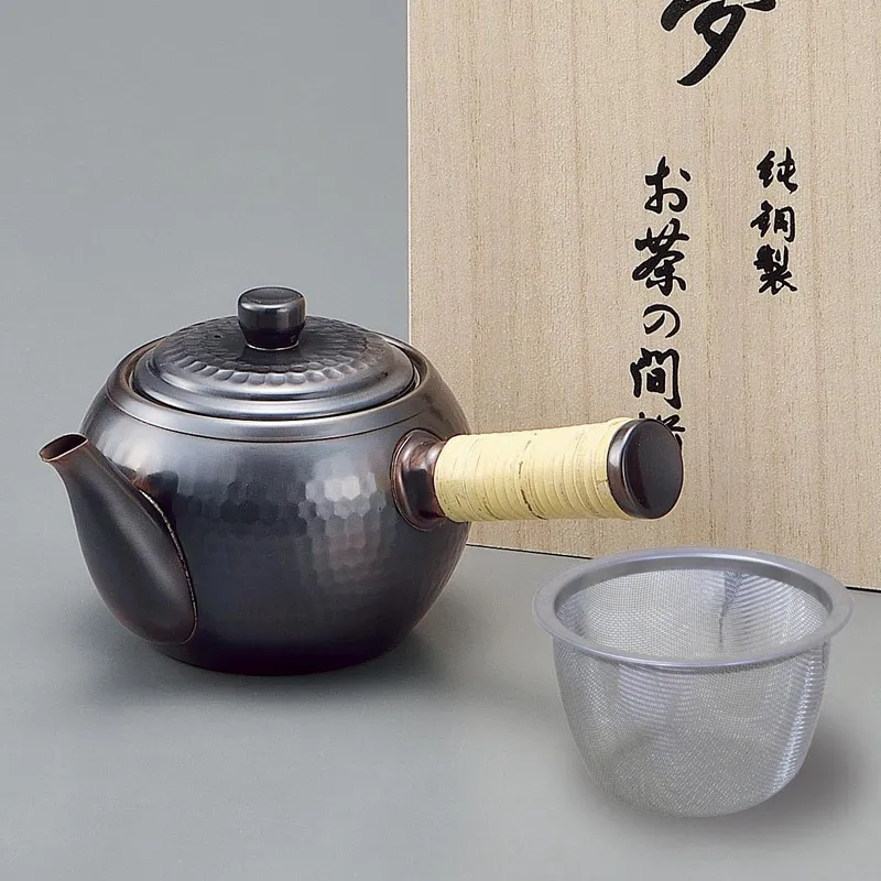 【食楽工房】<夢>純銅 横手急須(ストレーナ付)木箱入